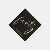 Serviette En Papier Chic 40e fête d'anniversaire Black Gold (Coin)