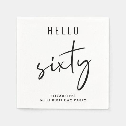 Serviette En Papier Chic 60e fête d'anniversaire (Devant)