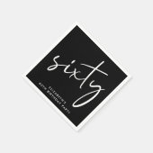 Serviette En Papier Chic 60th Birthday Party Black (Coin)
