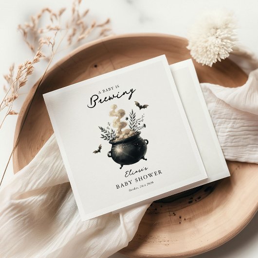 Serviette En Papier Chic 'a Baby is Brewing' Halloween Baby Shower