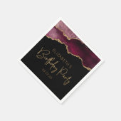 Serviette En Papier Chic Agate Geode Bourgogne Gold Birthday Party (Coin)