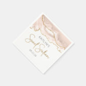 Serviette En Papier Chic Agate ivoire Or Sweet 16 Anniversaire (Coin)