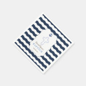 Serviette En Papier Chic Baptême Nautique Vagues Ancre (Coin)
