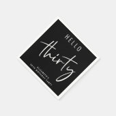 Serviette En Papier Chic Black 30th Birthday Party (Coin)