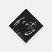Serviette En Papier Chic Black 40th Birthday Party (Coin)