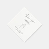 Serviette En Papier Chic Black Cursive Merci Mariage serviettes (Coin)