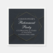 Serviette En Papier Chic Black Gold Custom Retirement Party (Devant)