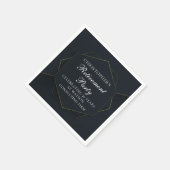 Serviette En Papier Chic Black Gold Custom Retirement Party (Coin)