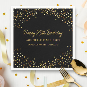 Serviette En Papier Chic Black Gold Parties scintillant N'importe quel
