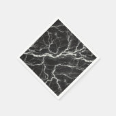 Serviette En Papier Chic Black & Marbre blanc Look Glamor (Coin)