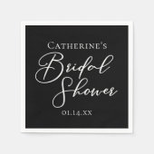 Serviette En Papier Chic Black White Bridal Shower Personalized (Devant)