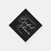 Serviette En Papier Chic Black White Bridal Shower Personalized (Coin)