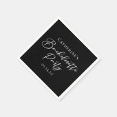 Serviette En Papier Chic Black White Minimalist Bachelorette Party (Coin)