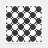 Serviette En Papier Chic Black White Seventies Cercles Motif Carré (Devant)