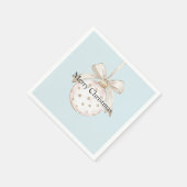 Serviette En Papier Chic Bleu Points Bow Ornement Noël (Coin)