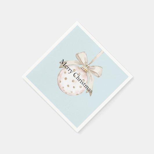 Serviette En Papier Chic Bleu Points Bow Ornement Noël (Coin)