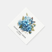 Serviette En Papier Chic Blue Hydrangea Fête des mariées papillon flor (Coin)