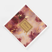 Serviette En Papier Chic Blush Bourgogne or en tissu floral serviettes (Coin)