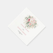 Serviette En Papier Chic Blush Greenery Floral Wedding Napkins (Coin)
