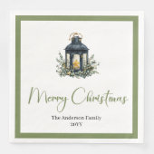 Serviette En Papier Chic Bohemian Christmas Lantern Rustic Party  (Devant)