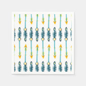 Serviette En Papier chic boho bleu aquarelle flèches serviettes (Devant)