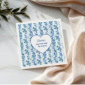 Serviette En Papier Chic Boho Blue Wildflower Boy floral Baby Shower 