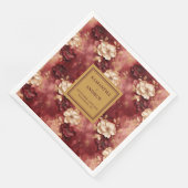 Serviette En Papier Chic Boho Bourgogne Blush Mariage Or Napkins (Coin)