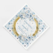 Serviette En Papier Chic Boho Dusty Bleu Mariage étincelant (Coin)
