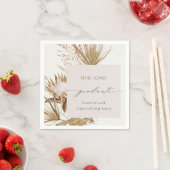 Serviette En Papier Chic Boho Protea Sec Palm Floral Photo Graduation (En situation)