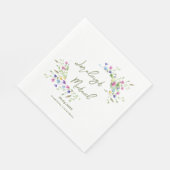 Serviette En Papier Chic boho simple Mariage fleur sauvage (Coin)