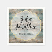 Serviette En Papier Chic bois de Shabby Pastel (Devant)