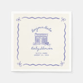 Serviette En Papier Chic Bonjour bébé shower de bébé (Devant)