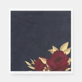 Serviette En Papier Chic bordeaux et or bleu marine (Devant)