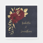 Serviette En Papier Chic bordeaux et or marine (Devant)