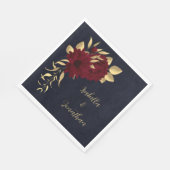 Serviette En Papier Chic bordeaux et or marine (Coin)