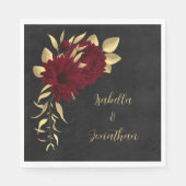 Serviette En Papier Chic bordeaux et or noir (Devant)