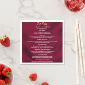 Serviette En Papier Chic Bourgogne et or Script Mariage faits amusants (En situation)