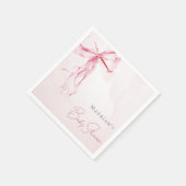 Serviette En Papier Chic Bow Aquarelle rose Baby shower fille (Coin)