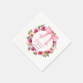 Serviette En Papier Chic Bow rose Rose Floral Anniversaire (Coin)