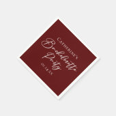 Serviette En Papier Chic Burgundy Bachelorette Party Personalized (Coin)