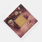 Serviette En Papier Chic Burgundy Blush Gold Mariage papier serviettes (Coin)