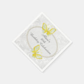 Serviette En Papier Chic Butterflies Damask 80e anniversaire Personnal (Coin)