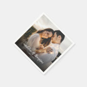 Serviette En Papier Chic Calligraphie blanc superposition Texte Mariag (Coin)