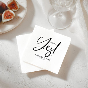 Serviette En Papier Chic Calligraphie Elle A Dit Oui Engagement