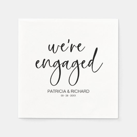 Serviette En Papier Chic Calligraphy Nous sommes engagés Engagement Pa (Devant)
