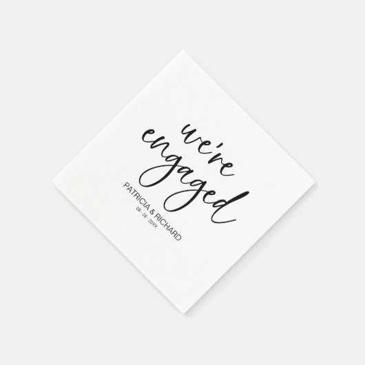 Serviette En Papier Chic Calligraphy Nous sommes engagés Engagement Pa (Coin)