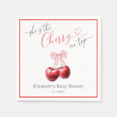 Serviette En Papier Chic cerise sur le Baby shower Coquette (Devant)