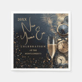Serviette En Papier Chic Champagne Time New Year's Eve (Devant)