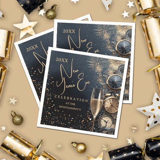 Serviette En Papier Chic Champagne Time New Year's Eve