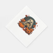 Serviette En Papier Chic chien Carlin avec Citrouille Automne Hallowee (Coin)